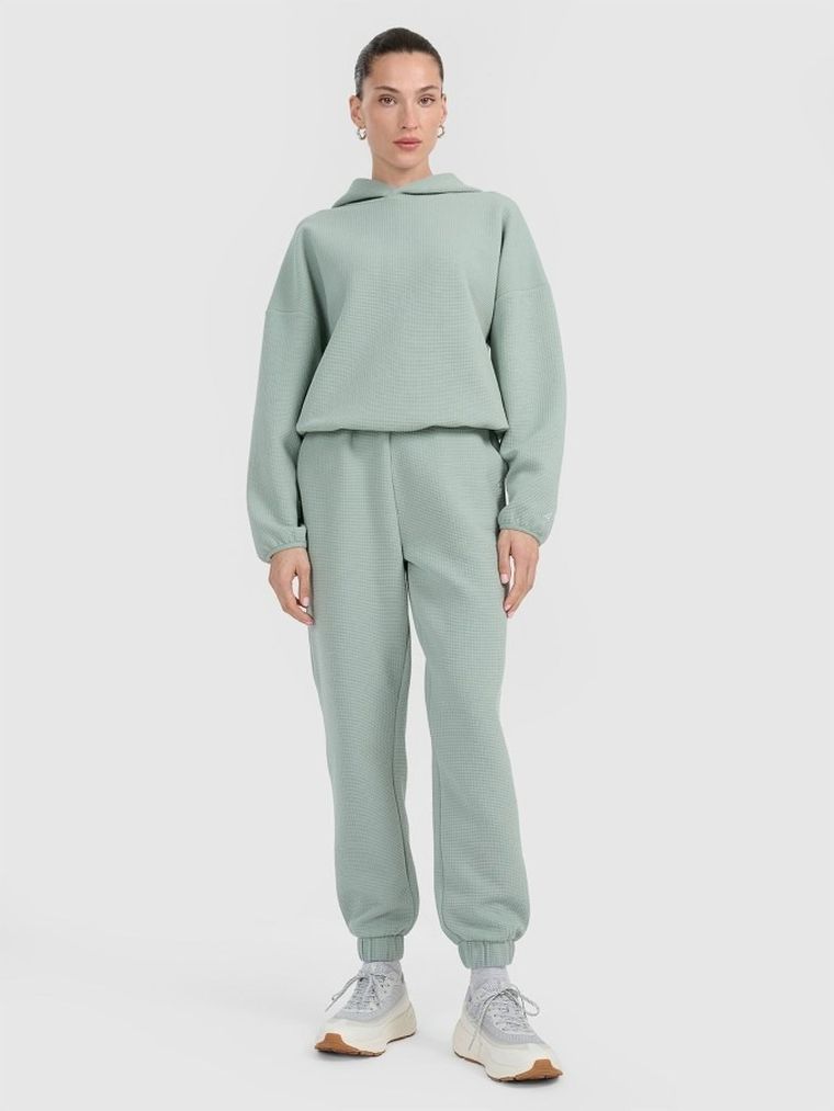 Bluza damska z kapturem, miętowa, 4F