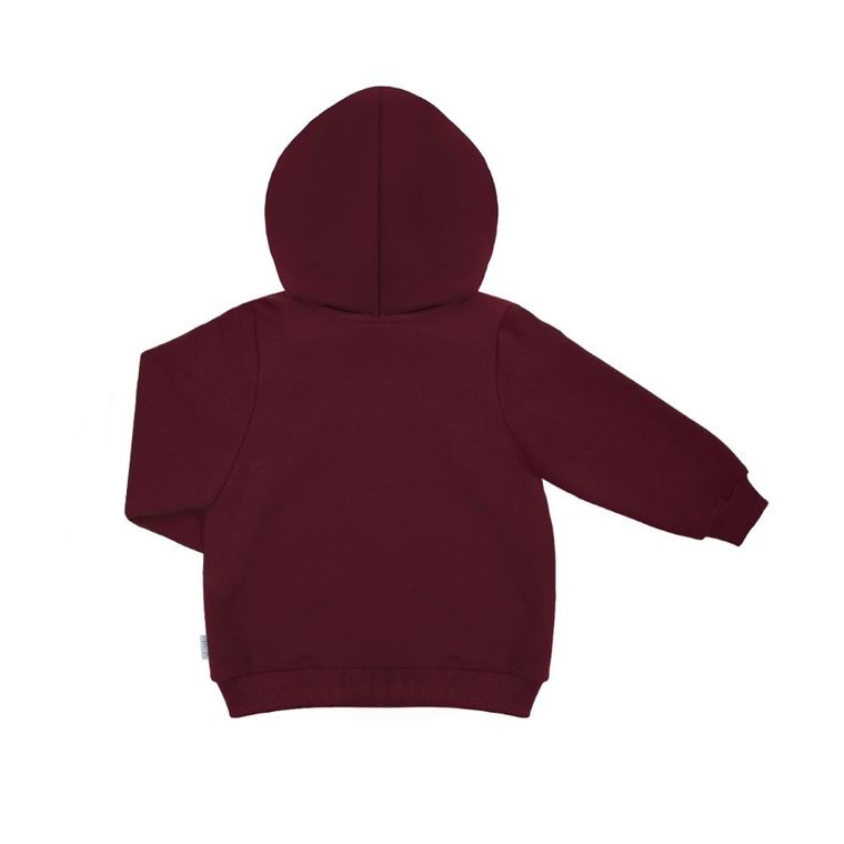 Bluza dziecięca z kapturem, rozpinana, bordowa, Nicol