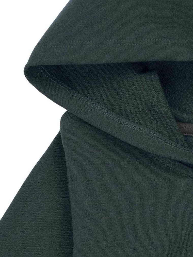 Bluza dziecięca z kapturem, rozpinana, ciemnozielona, Nicol