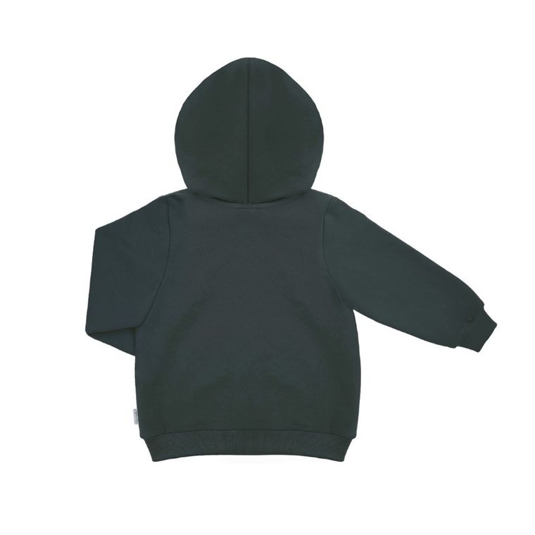 Bluza dziecięca z kapturem, rozpinana, ciemnozielona, Nicol