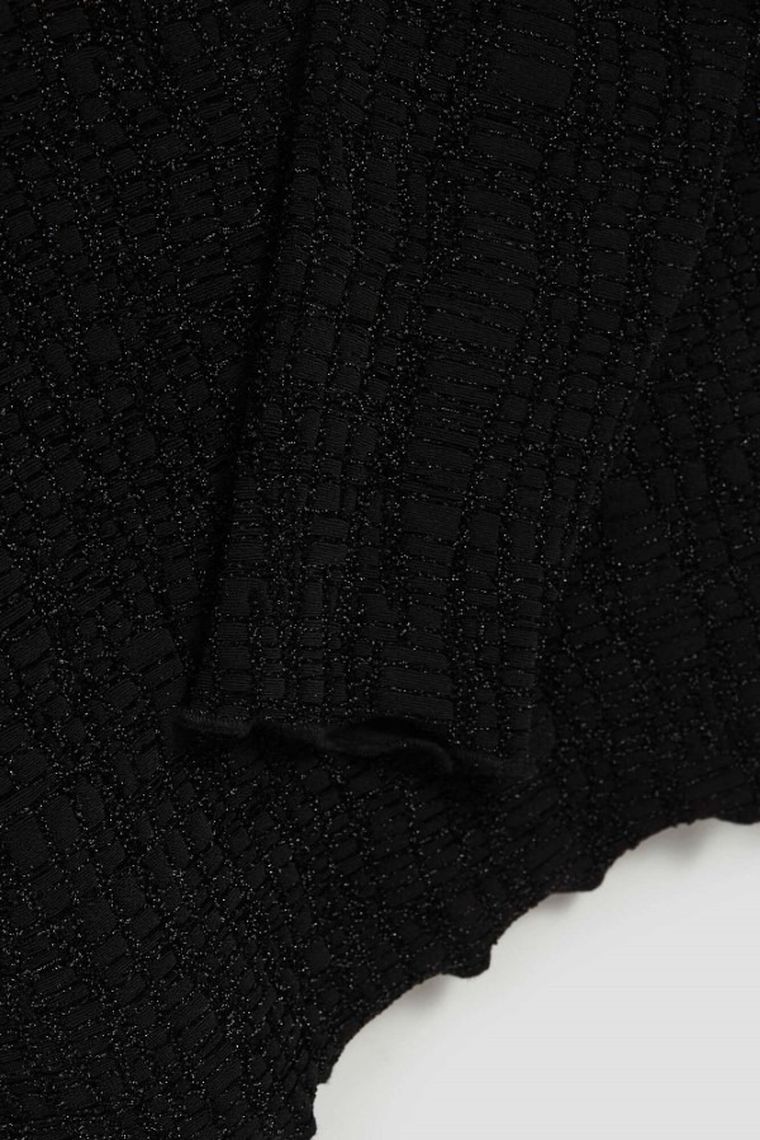 Bluzka damska z długim rękawem, czarna, Moodo