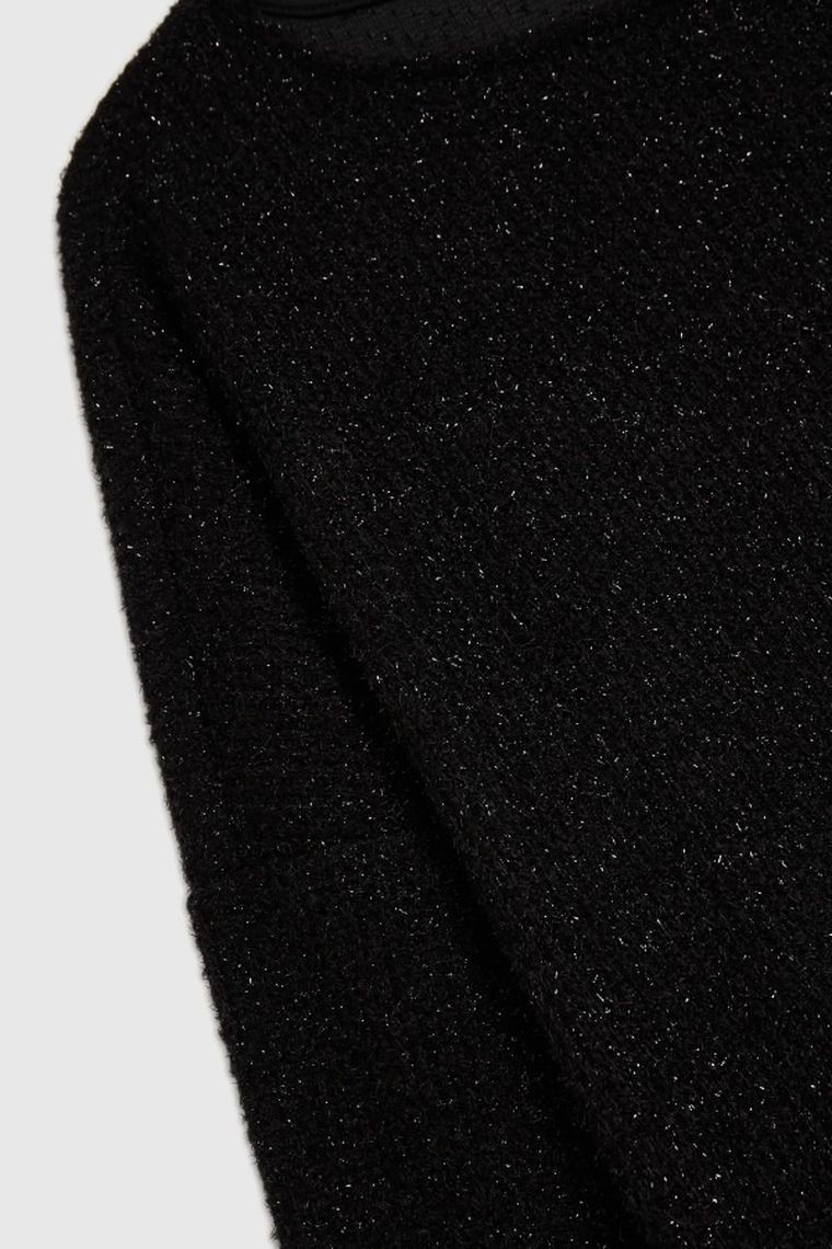 Bluzka damska z długim rękawem, czarna, Moodo