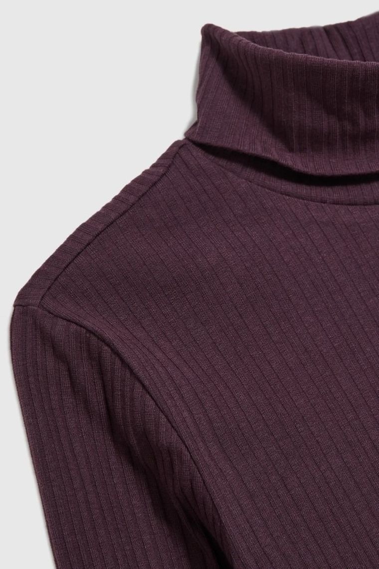 Bluzka damska z długim rękawem, fioletowa, Moodo