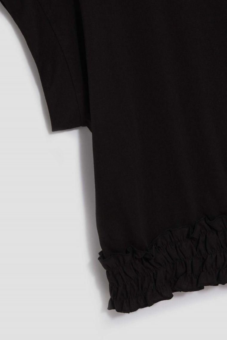 Bluzka damska z krótkim rękawem, czarna, Moodo