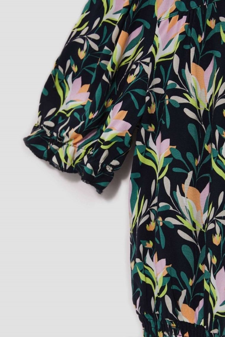 Bluzka damska z krótkim rękawem, granatowa, Moodo