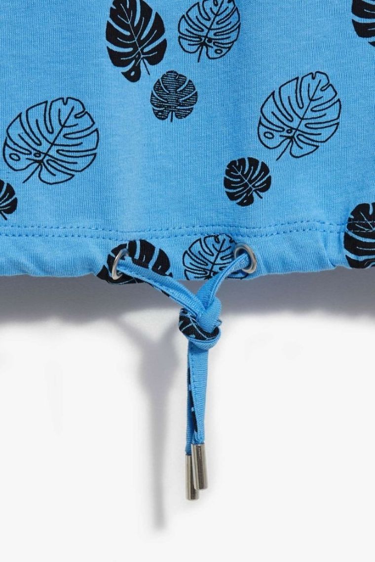 Bluzka damska z krótkim rękawem, niebieska, Moodo