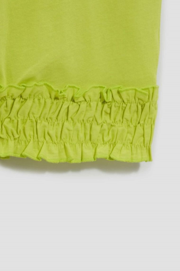 Bluzka damska z krótkim rękawem, zielona, Moodo