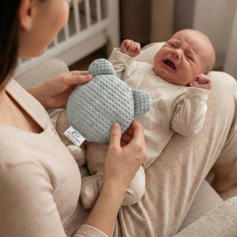 Bocioland, Miś, termofor z pestek wiśni z lawendą, wafel, szary