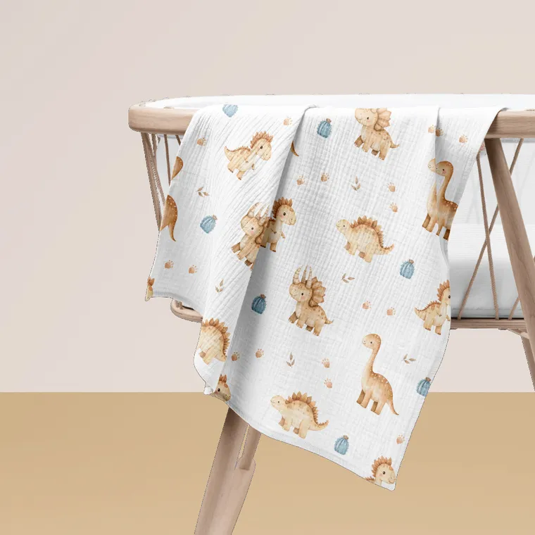 Bocioland, pieluszki muślinowe, niebieskie, 70-70 cm, 3 szt.