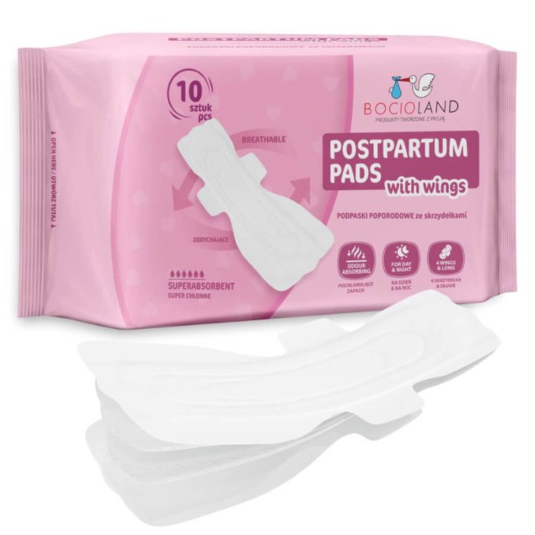 Bocioland, podkłady poporodowe, wysokochłonne, podpaski na dzień i na noc, 10 szt.