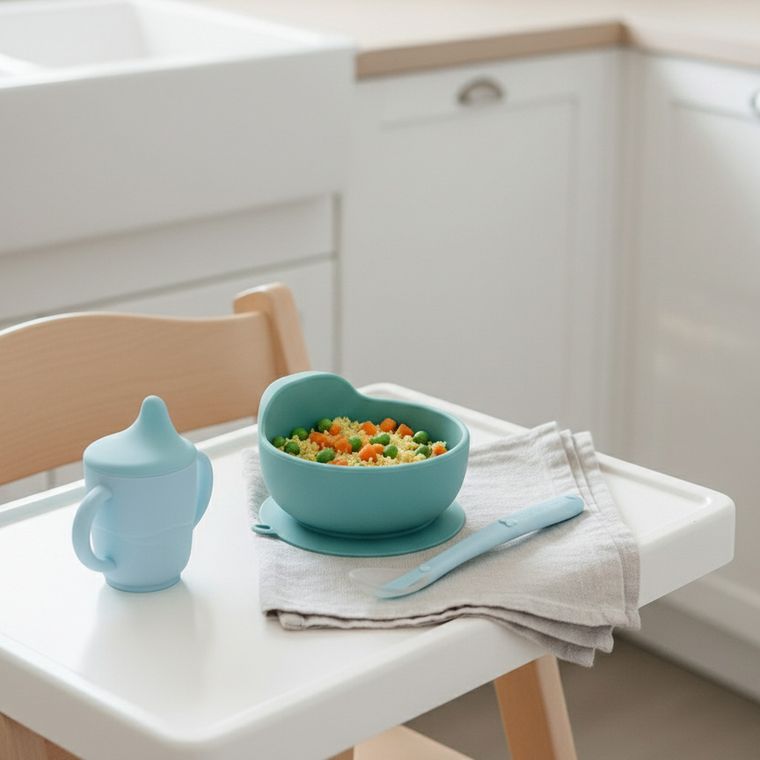 Bocioland, silikonowa łyżeczka, niebieska