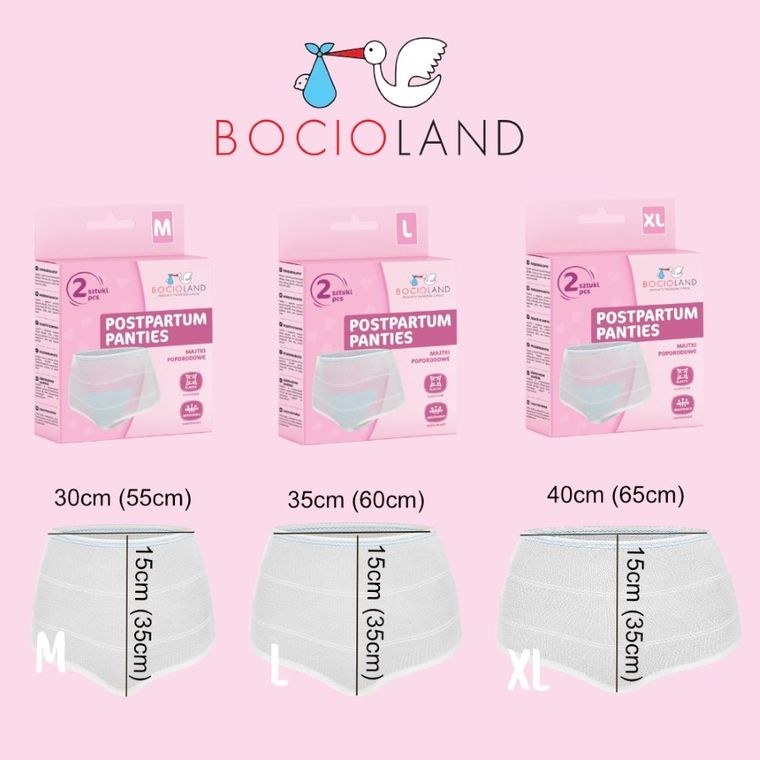 Bocioland, wielorazowe majtki poporodowe, rozmiar XL, 2 szt.