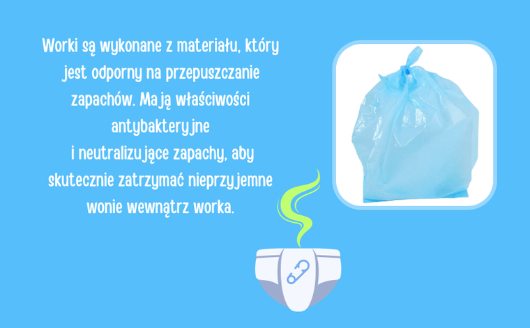Bocioland, zapachowe worki na zużyte pieluchy, 2-pack, 200 szt.