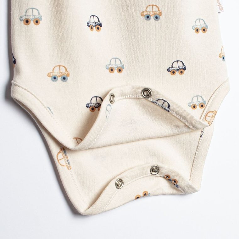 Body chłopięce z krótkim rękawem, beżowe, Nicol