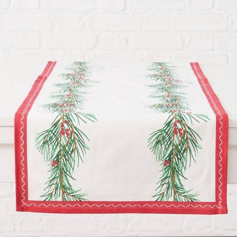 Boltze Home, Charlene, świąteczny bieżnik na stół z bawełny, 140 cm