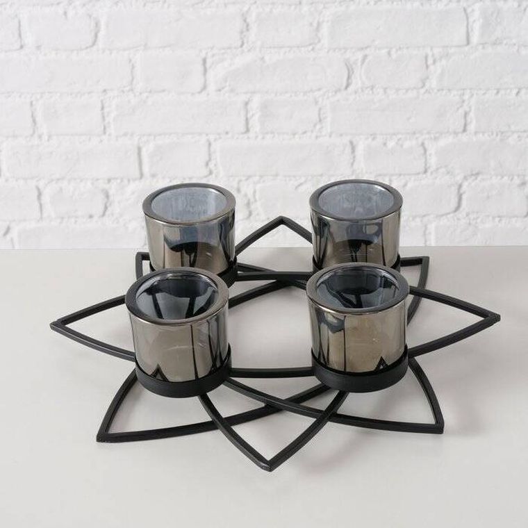 Boltze Home, Elenyi, metalowy stroik, świecznik, 8 cm