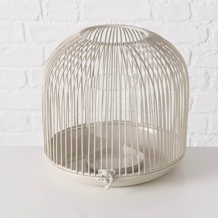 Boltze Home, Justine, lampiony metalowe, beżowe, 2 szt.