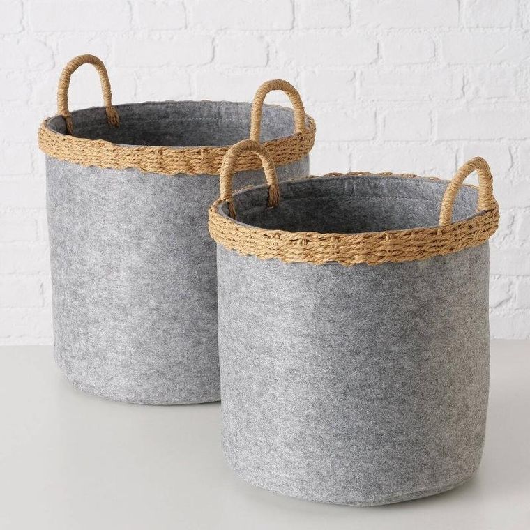 Boltze Home, kosze do przechowywania, Nilo, filcowe, okrągłe, 2 szt.