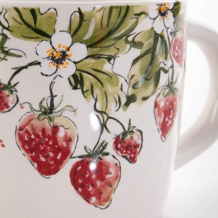Boltze Home, kubek ceramiczny w truskawki, Strawberry, 450 ml