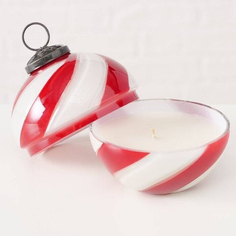 Boltze Home, Sugis, szklana świeca w kształcie bombki, 10 cm