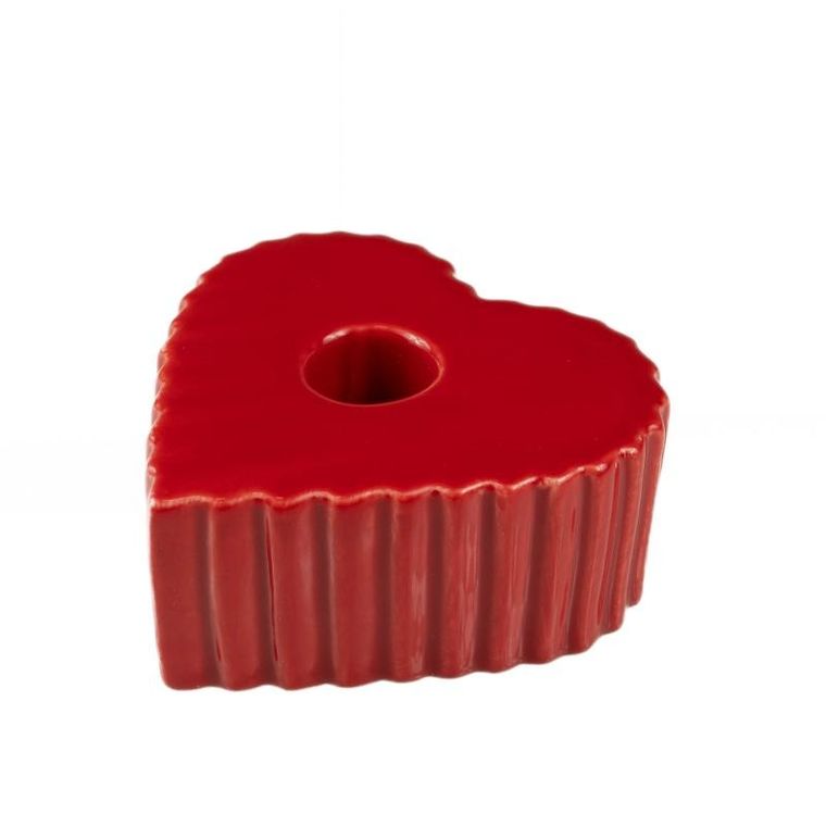 Boltze Home, świecznik ceramiczny na długą świecę w kształcie serca, Anima, 4-9 cm