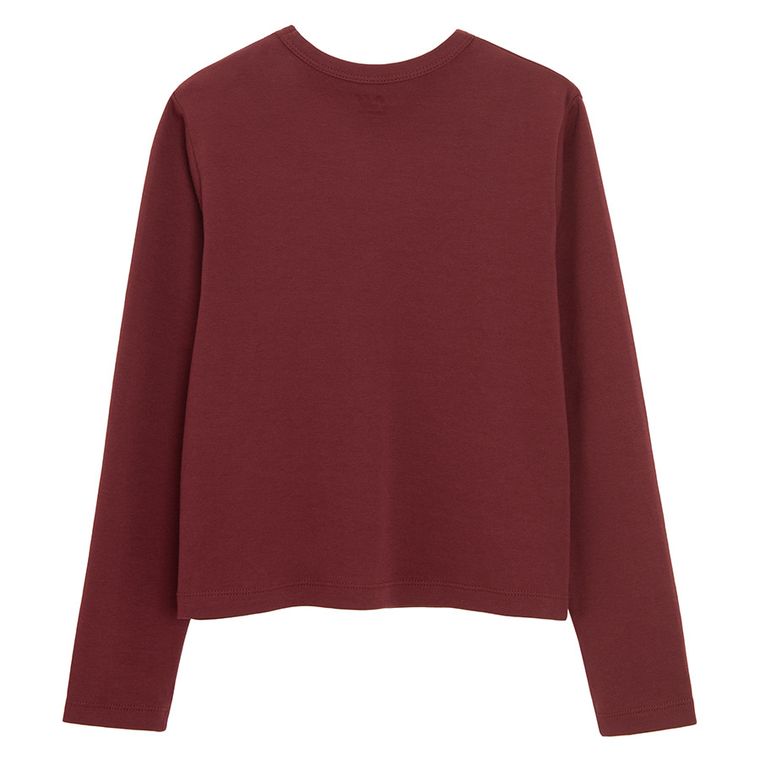 Bordowa koszulka z długim rękawem NOWEAR