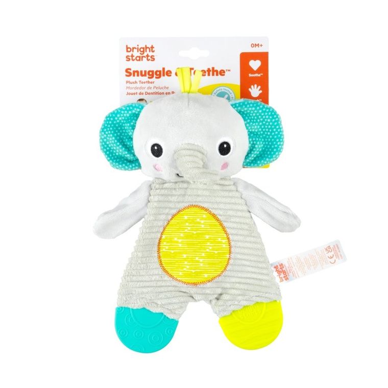 Bright Starts, Słonik, pluszowy gryzak, sensoryczna przytulanka