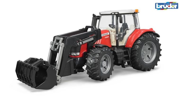 Bruder, Traktor Massey Ferguson 7600 z ładowaczem, pojazd rolniczy