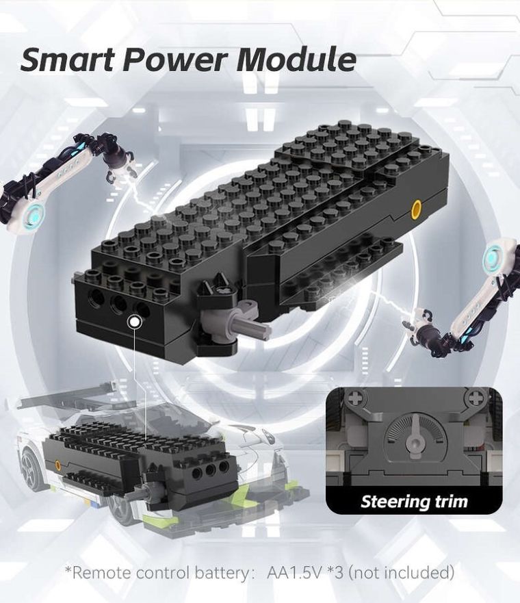 Cada, Fantasma Race Car, pojazd zdalnie sterowany, Dual Mode, biały, 1:20, 22 cm, 322 elementy