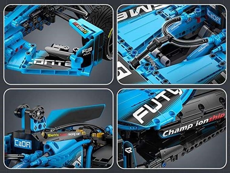 Cada, Formula E wyścigówka, klocki konstrukcyjne, pojazd, 1667 elementów