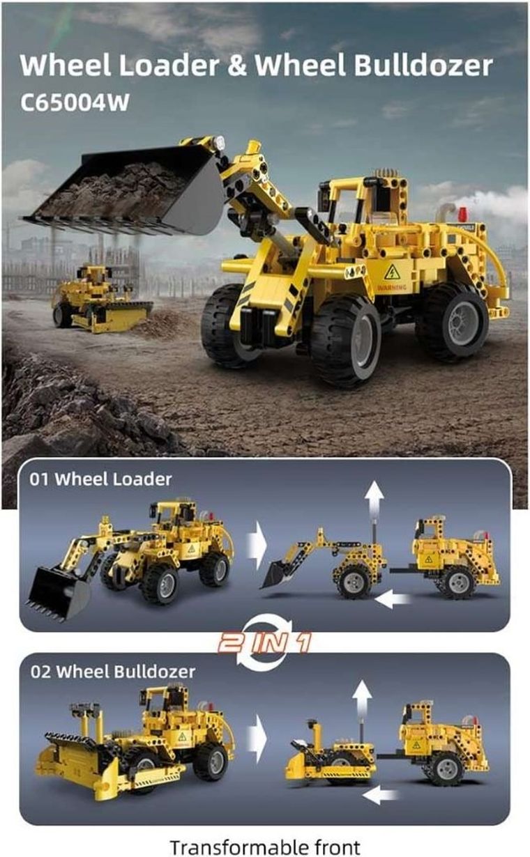 Cada, ładowarka i buldożer 2w1, klocki konstrukcyjne, 693 elementów