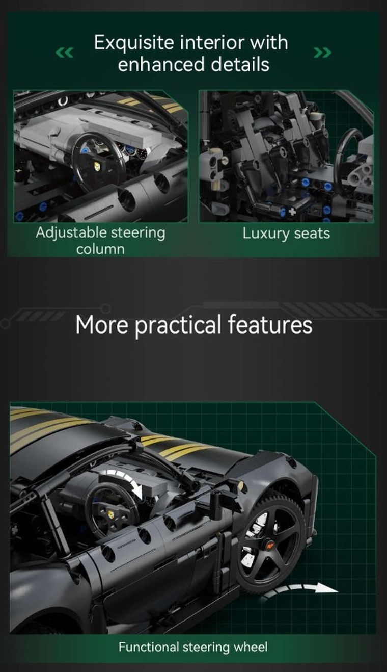 Cada, RUF GT, pojazd, klocki konstrukcyjne, 1655 elementów