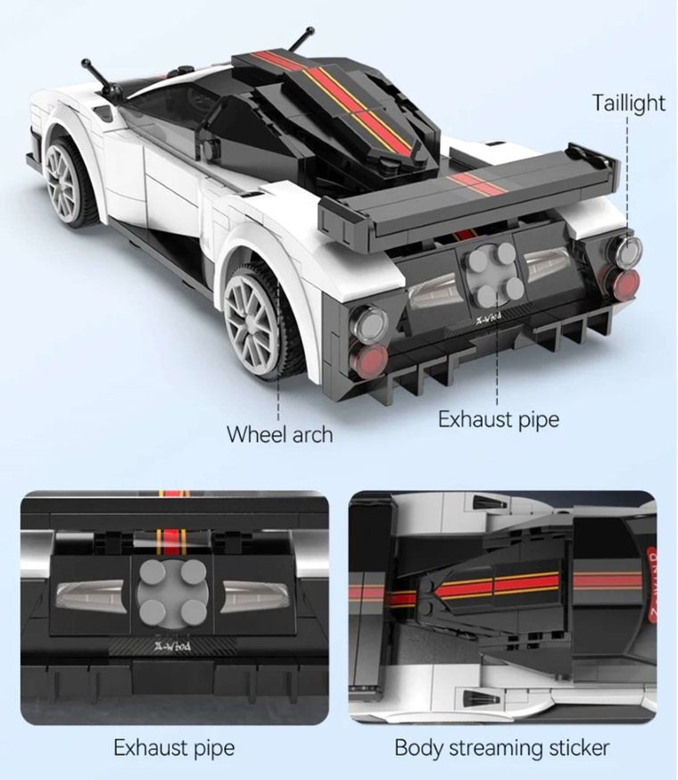Cada, Z-Wind Sports Car, klocki konstrukcyjne, pojazd zdalnie sterowany, 258 elementów