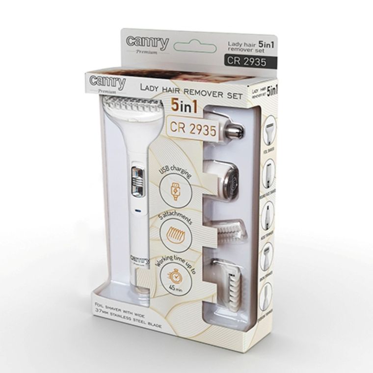 Camry, golarka foliowa z trymerem, zestaw wielofunkcyjny do ciała