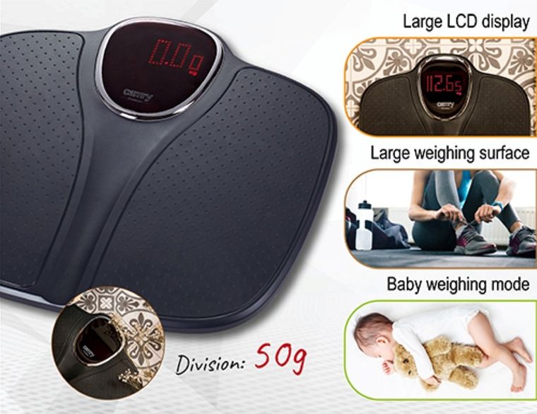 Camry, waga łazienkowa z funkcją ważenia niemowląt