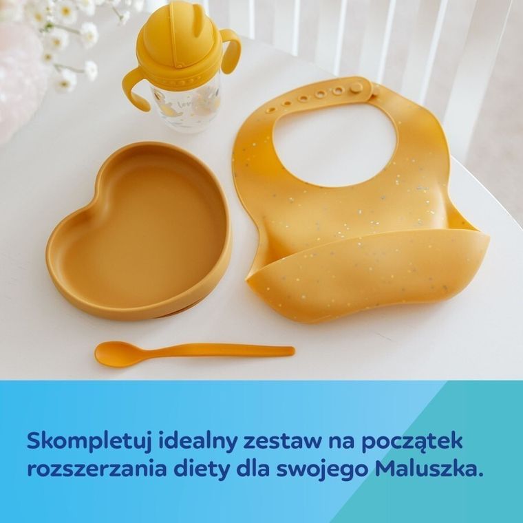 Canpol babies, Dots, śliniak silikonowy z kieszonką, beige