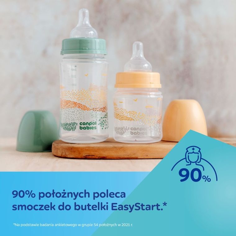 Canpol babies, EasyStart, Mountains, butelka antykolkowa, beżowa, 120 ml