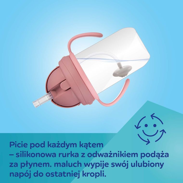 Canpol babies, Exotic Animals, kubek niekapek z rurką i odważnikiem, żółty, 270 ml