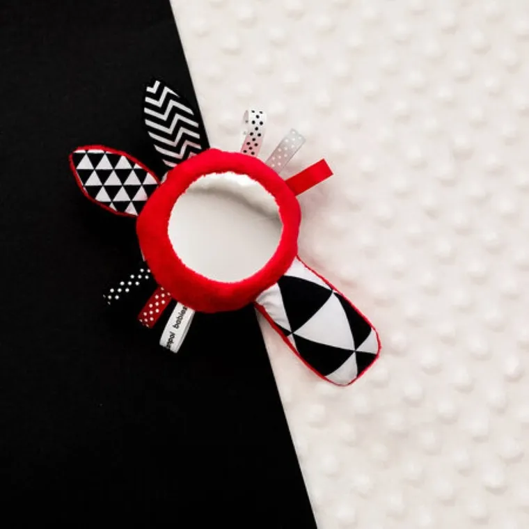 Canpol Babies, Sensory Toys, zabawka kontrastowa z piszczkiem i lusterkiem