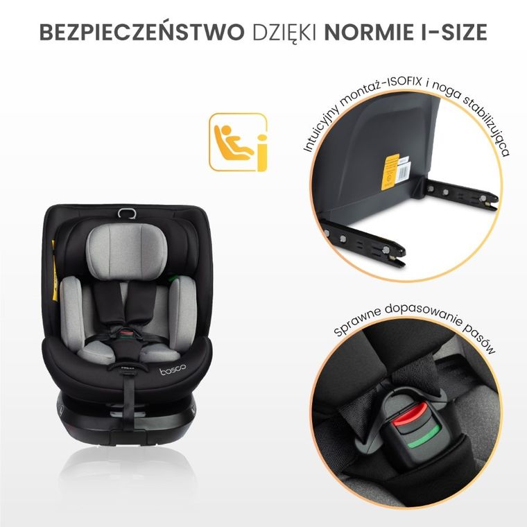 Caretero, Bosco I-Size, fotelik samochodowy, black, 40-150 cm
