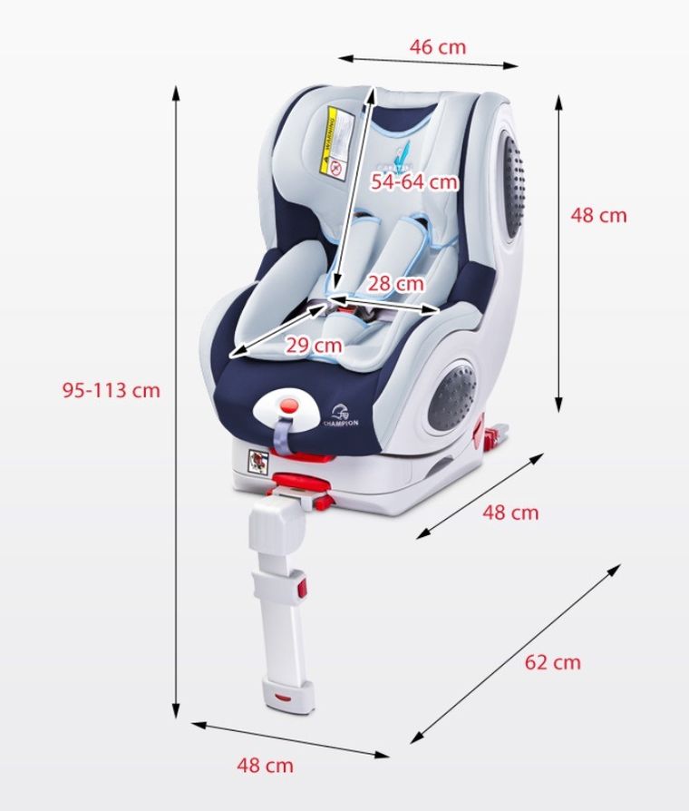 Caretero, Champion Isofix, fotelik samochodowy, 0-18 kg, graphite
