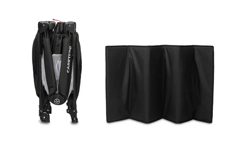 Caretero, Esti, łóżeczko turystyczne z opuszczanym bokiem, Black