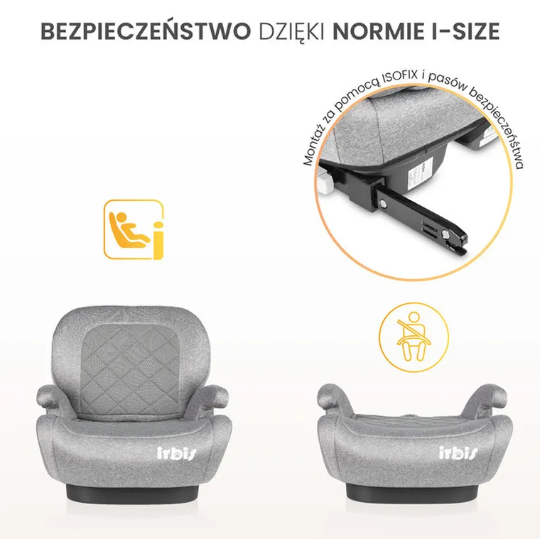 Caretero, Irbis, fotelik samochodowy, podstawka, i-Size, pink, 125-150 cm