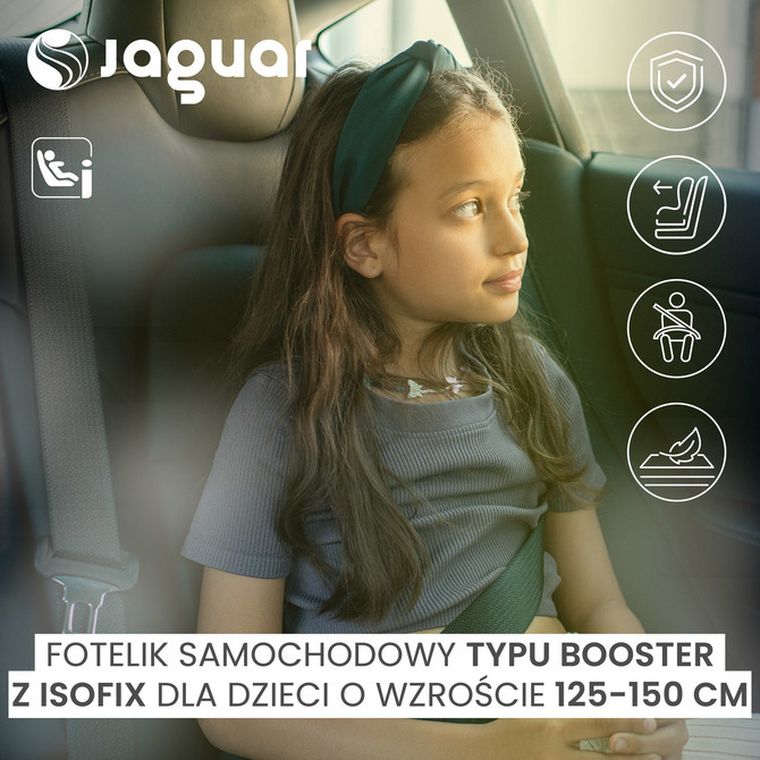 Caretero, Jaguar i-Size, fotelik samochodowy, black, 125-150 cm