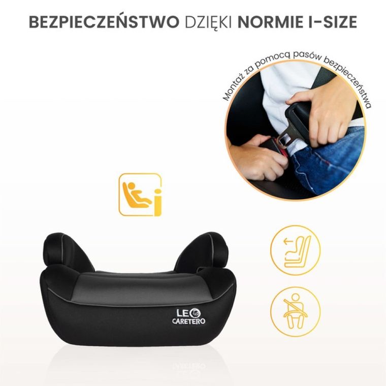 Caretero, Leo I-Size, podstawka samochodowa, Grey, 125-150 cm