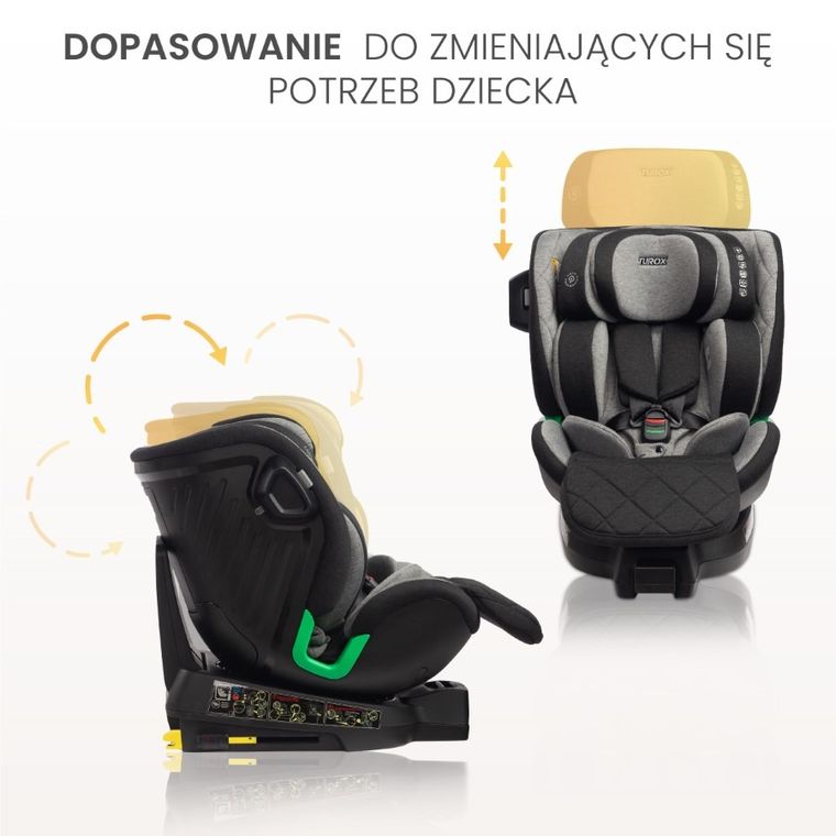 Caretero, Turox I-Size, fotelik samochodowy, Khaki, 40-150 cm
