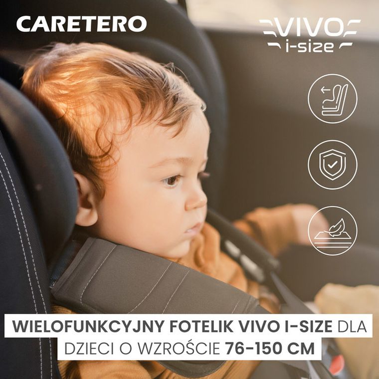 Caretero, Vivo i-Size, fotelik, emerald, 76-150 cm
