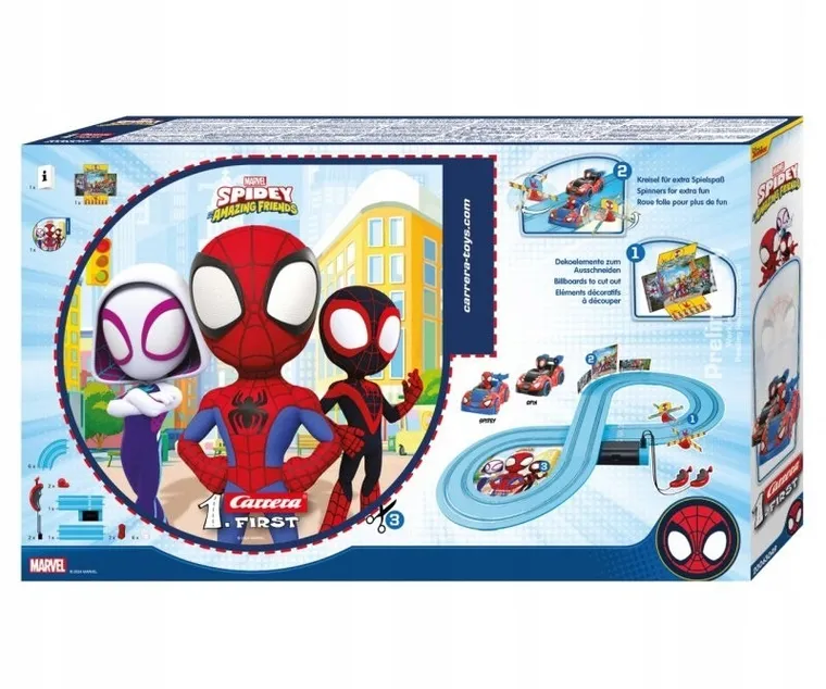 Carrera First, Spidey i super-kumple, tor wyścigowy z autami, 2,4m