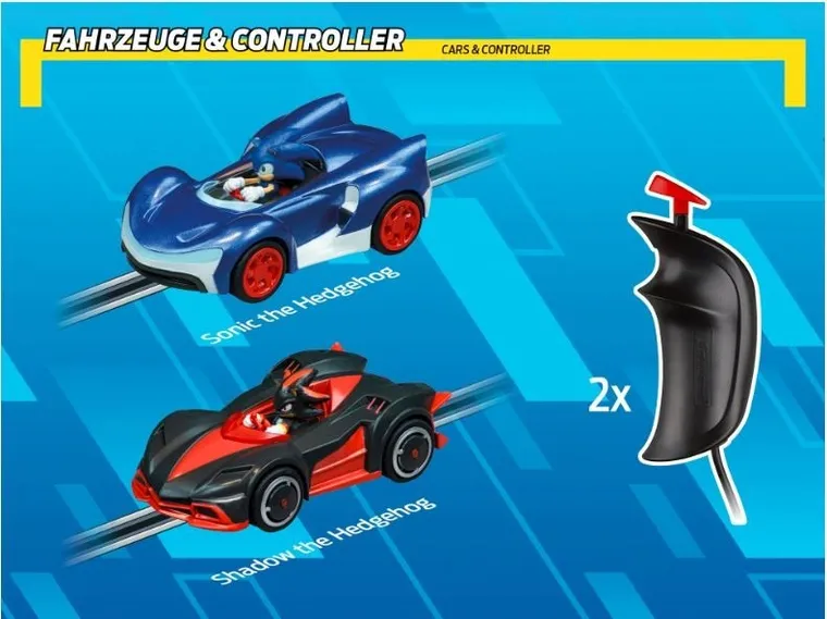 Carrera Go, Sonic the Hedgehog, tor wyścigowy ze skocznią, 4,3m, zestaw z pojazdami, 2 szt.