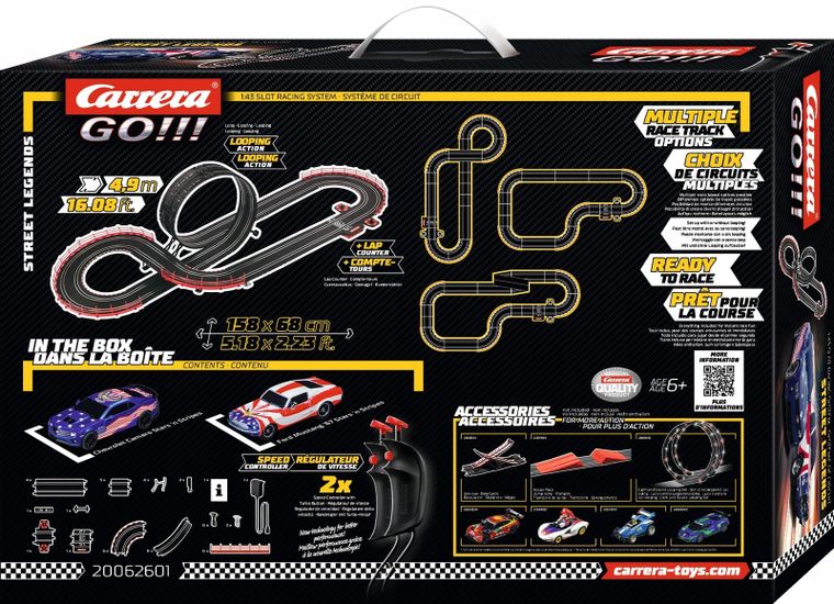Carrera Go, Street Legends, tor wyścigowy z pojazdami, 4,9m